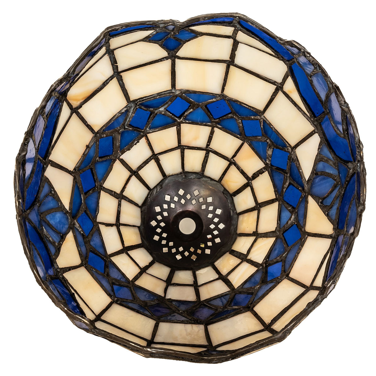 Bottom view of the Baroque shade highlighting the decorative glass layout.