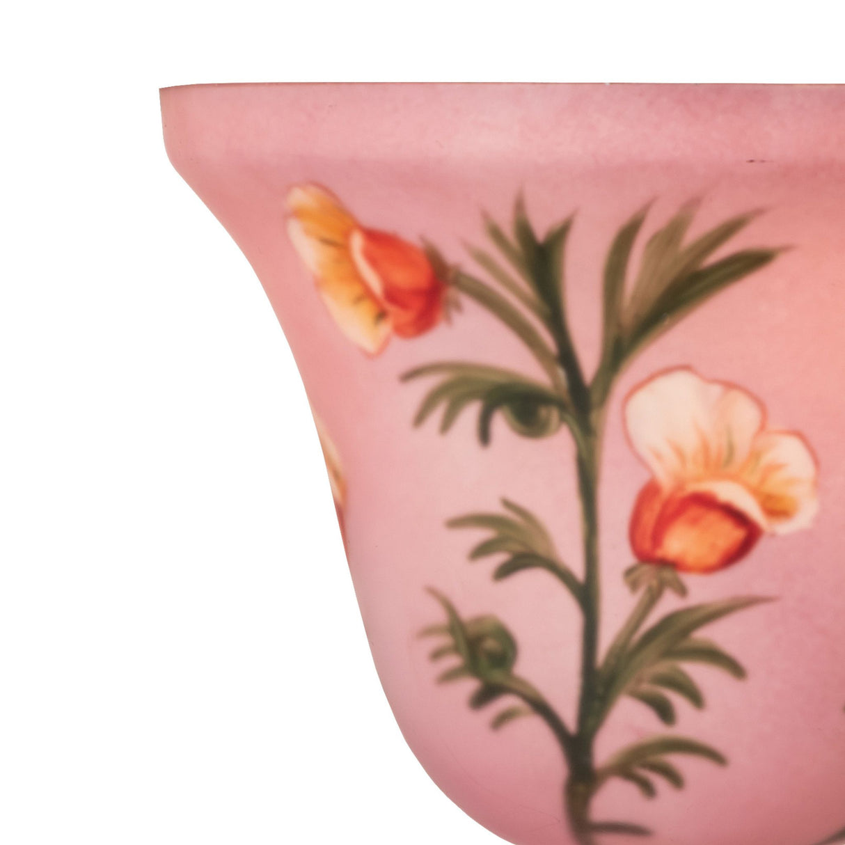 Close-up of the Bell Flower shade with delicate floral hand-painting.