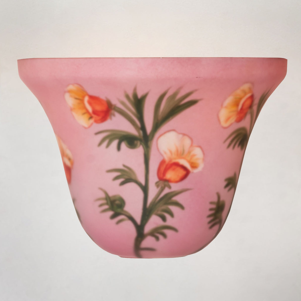 Bell Flower shade illuminated, showcasing vibrant fuchsia and green tones.