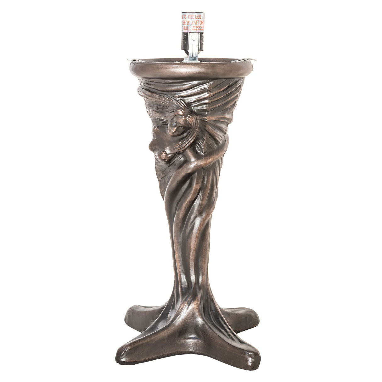 Close-up of the Mahogany Bronze Dryad base of the Belvidere Mini Lamp.