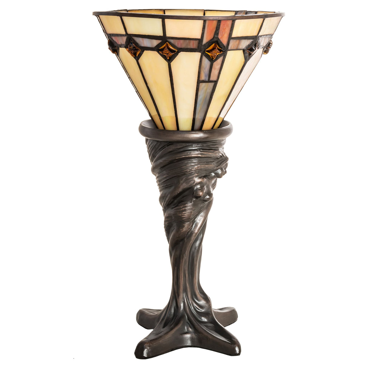Side view of the Belvidere Mini Lamp with intricate details on the Dryad base.