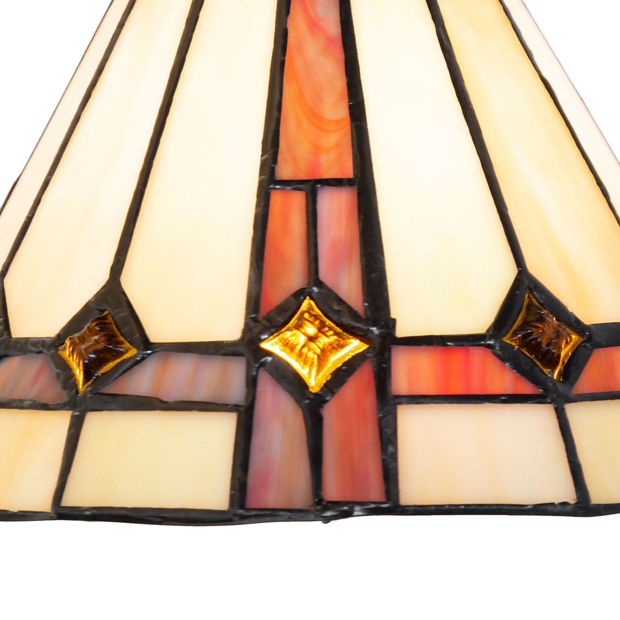 Close-up detail of the stained glass craftsmanship on the Belvidere Mini Pendant.