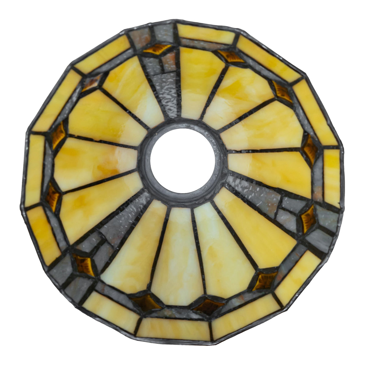 Bottom view of the Belvidere shade highlighting its amber jewel accents.