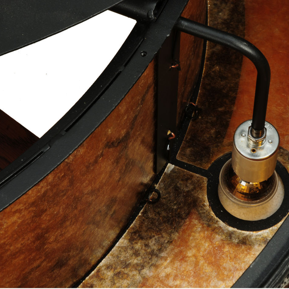 Close-up of light socket detail inside Black Dog Lodge Chandel-Air.