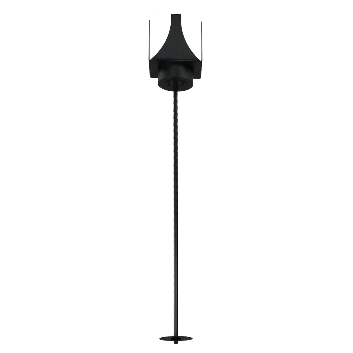 Full view of metal hanging rod and canopy in Textured Black finish.