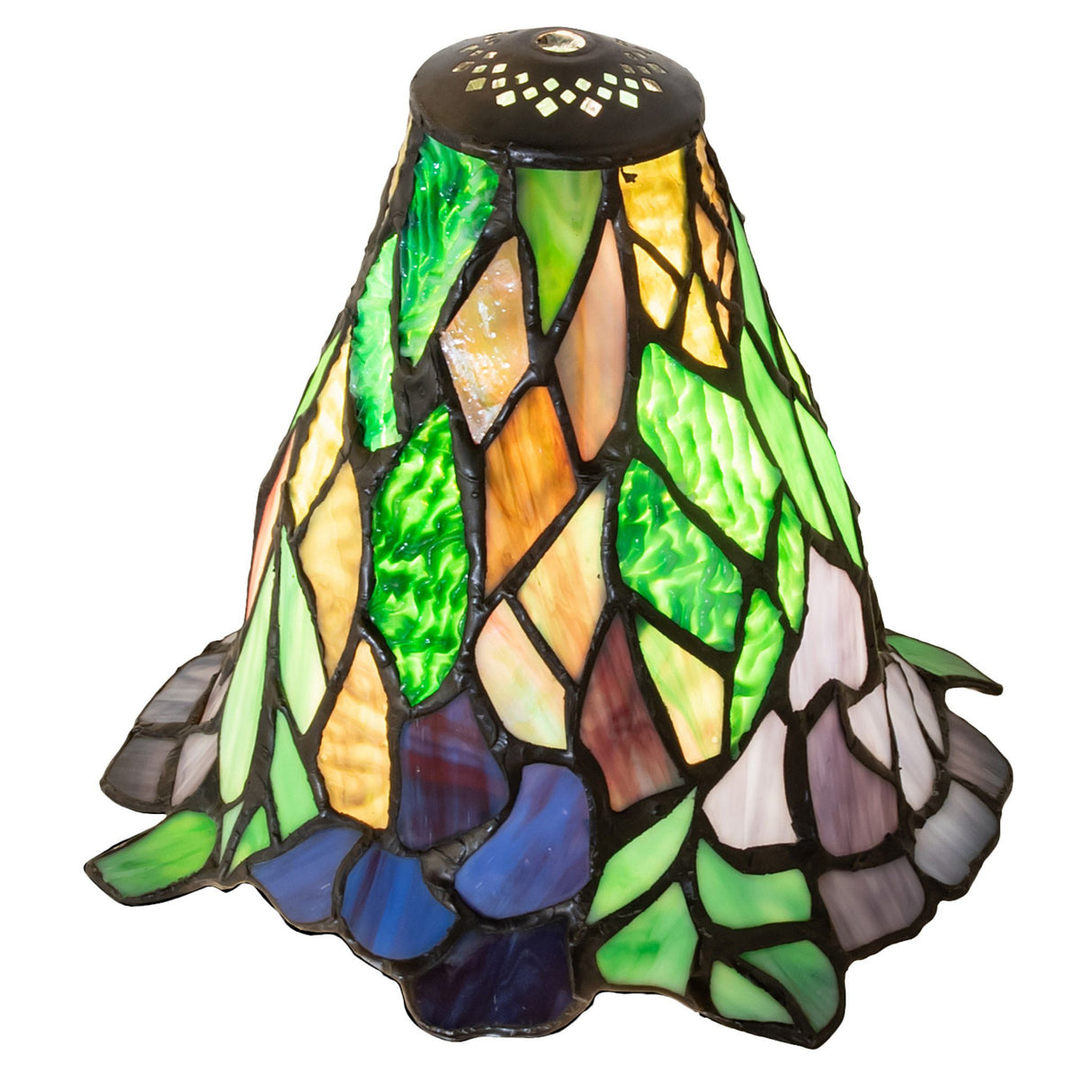 Top view showcasing the intricate glasswork of the waterlily shade.
