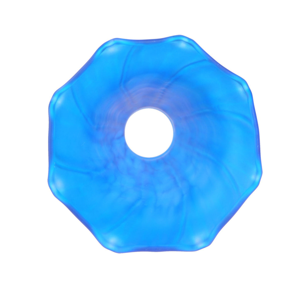 Top view of the Blue Lily shade displaying its scalloped edge design.