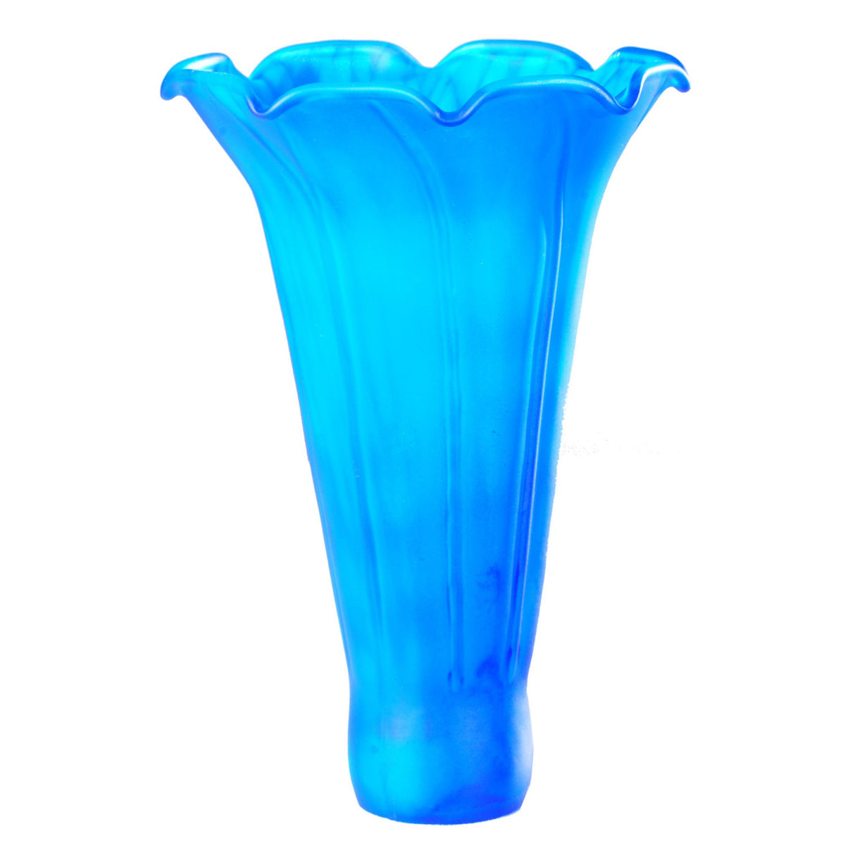 Unlit view of the Blue Lily shade highlighting its rich blue color.