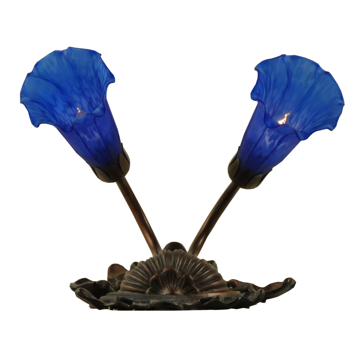 Detailed view of sconce base with floral design.