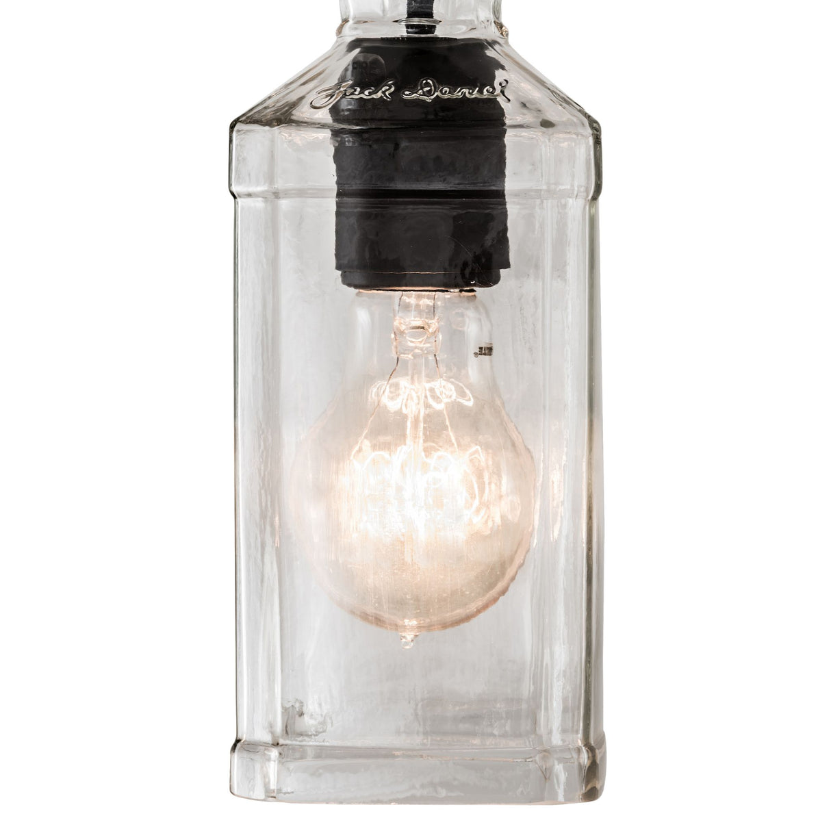 Full front view of bourbon bottle mini pendant light