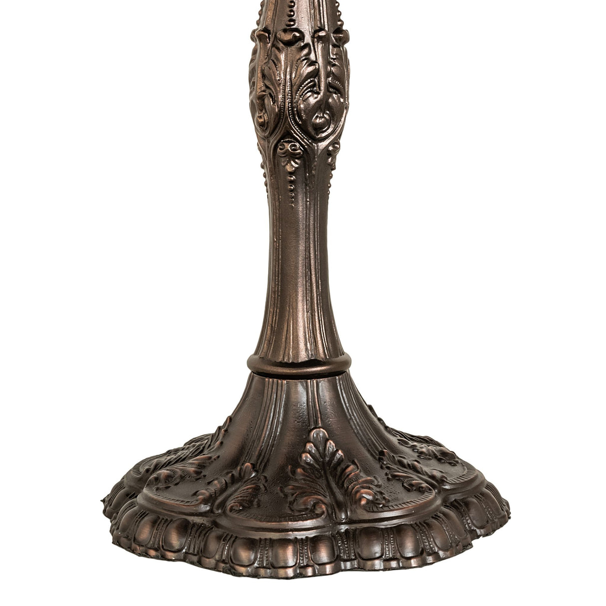 Detailed close-up of the bronze base design.