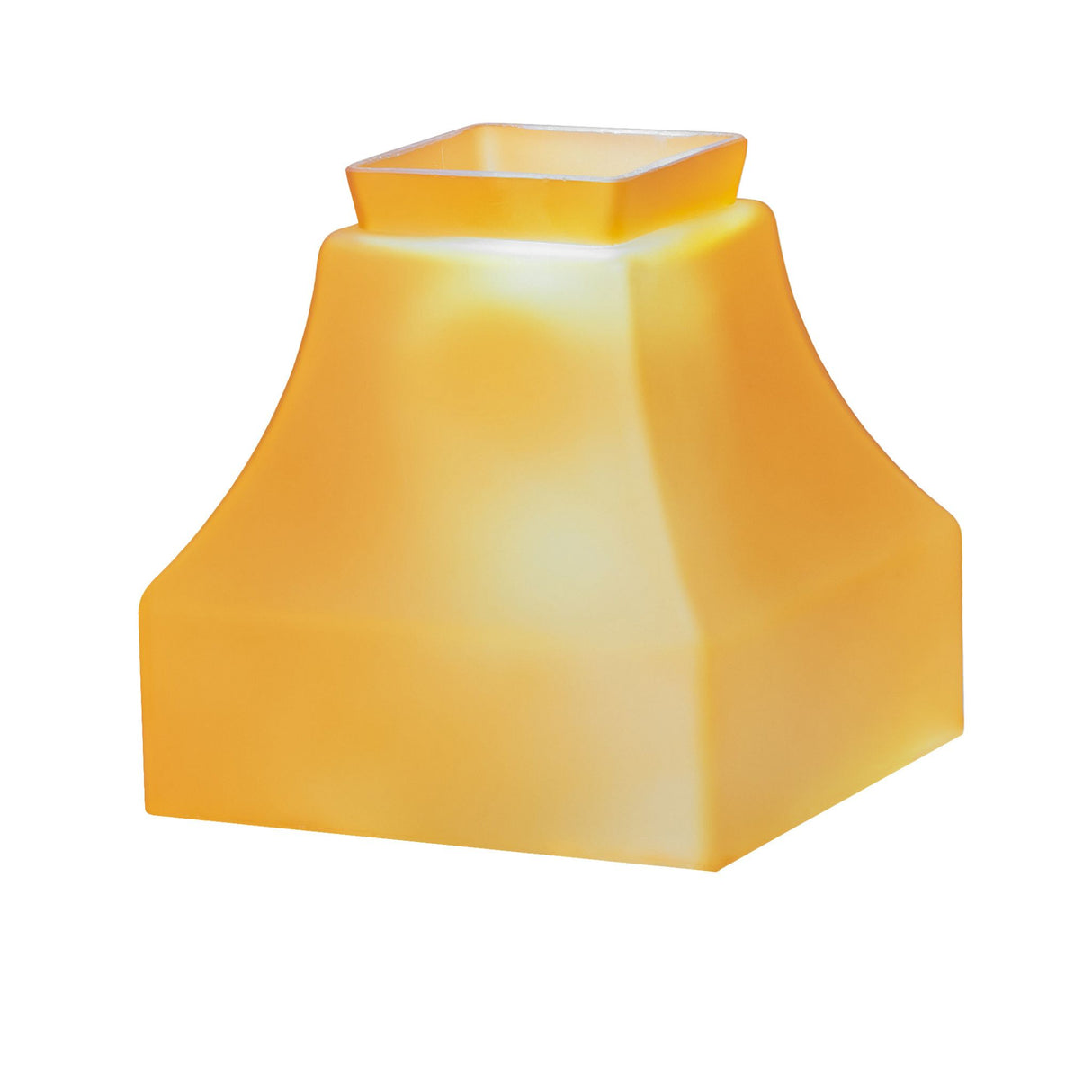 Illuminated Bungalow Frosted Amber Shade emitting a warm amber glow.