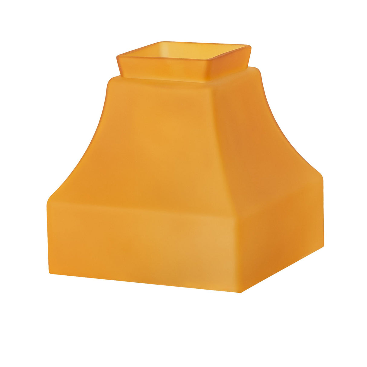 Unlit Bungalow Frosted Amber Shade showcasing its square design and frosted glass.