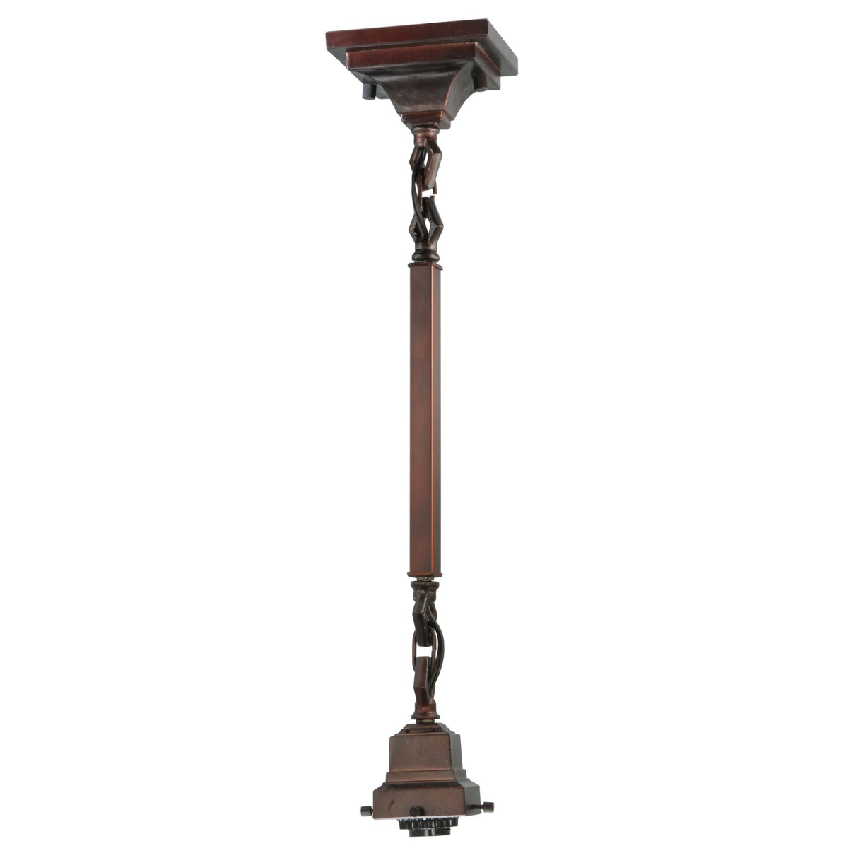 Mahogany Bronze Bungalow pendant hardware shown in full front view.