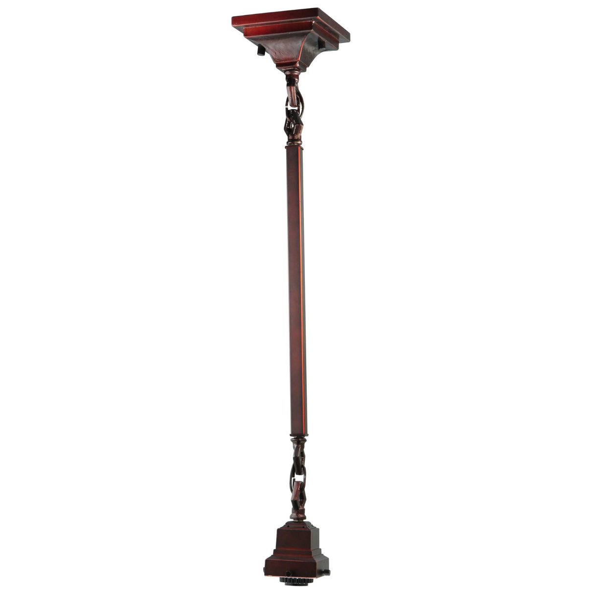 Mahogany Bronze Bungalow pendant hardware in 30-inch height front view.