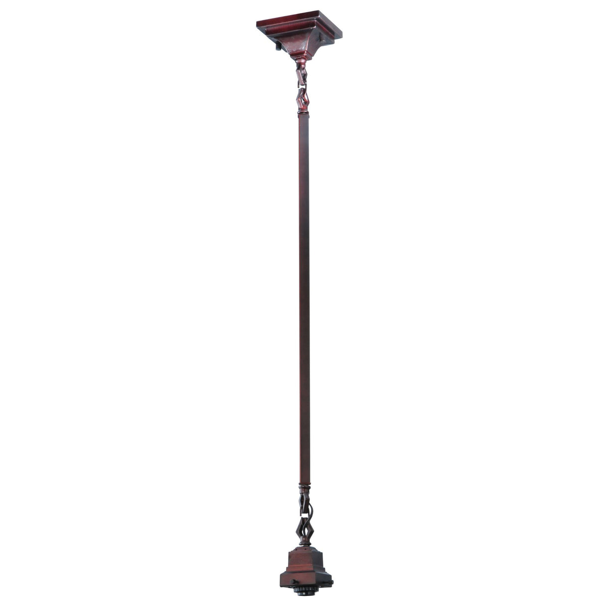 Bungalow-style mahogany bronze pendant hardware shown in full front view.