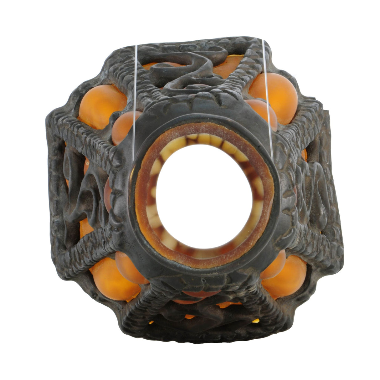 Top view of Castle Ivy Lantern Shade highlighting metalwork details.