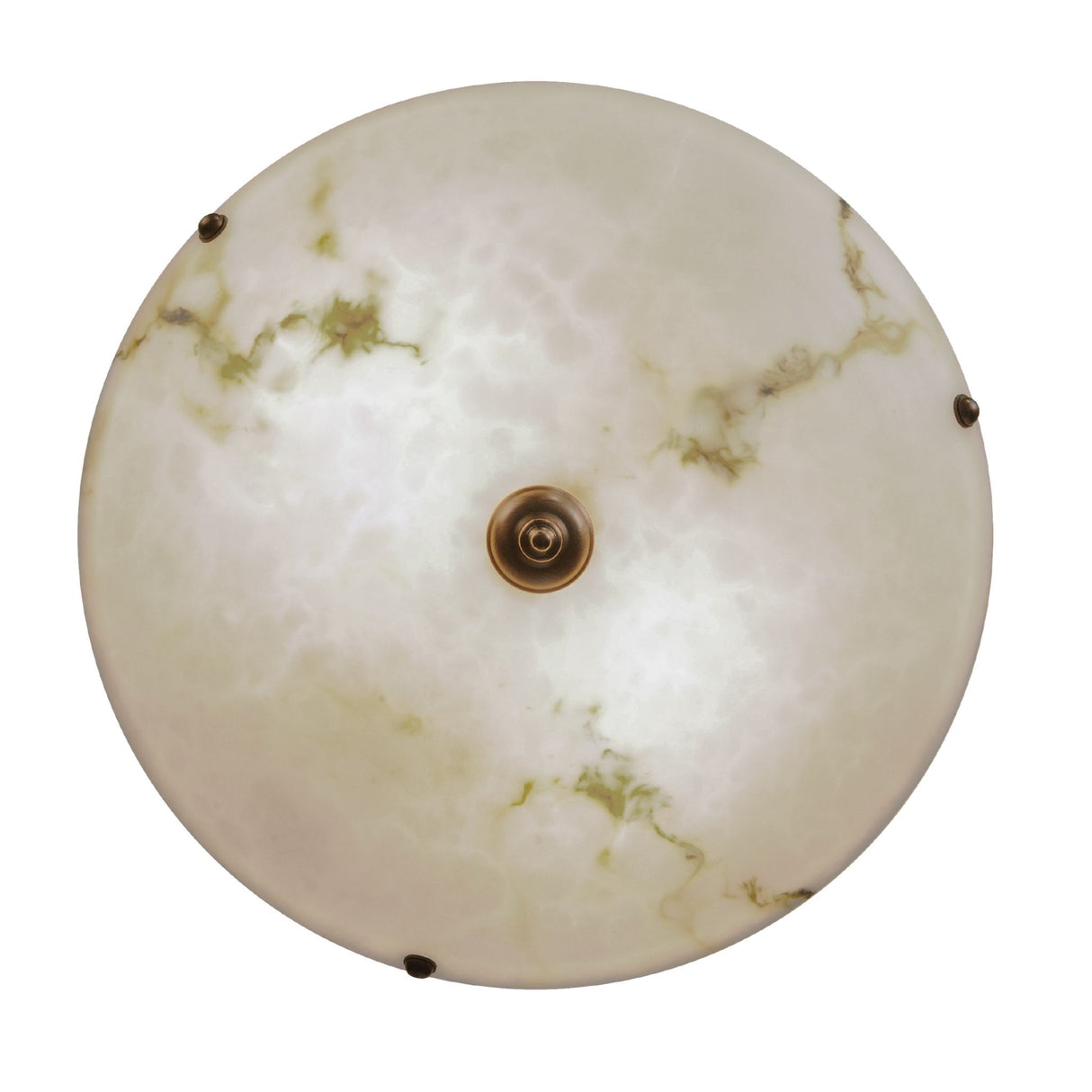 Overhead view of white marble pendant showing intricate bowl texture.