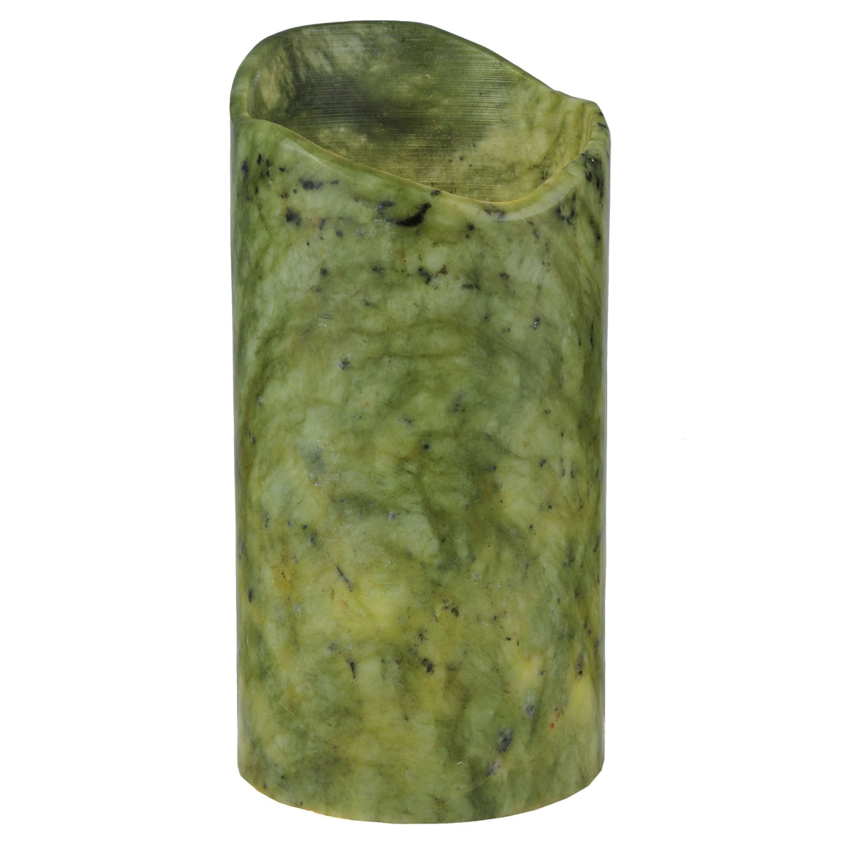 Angled view of the Cylindre Green Jadestone Shade emphasizing its handcrafted details.