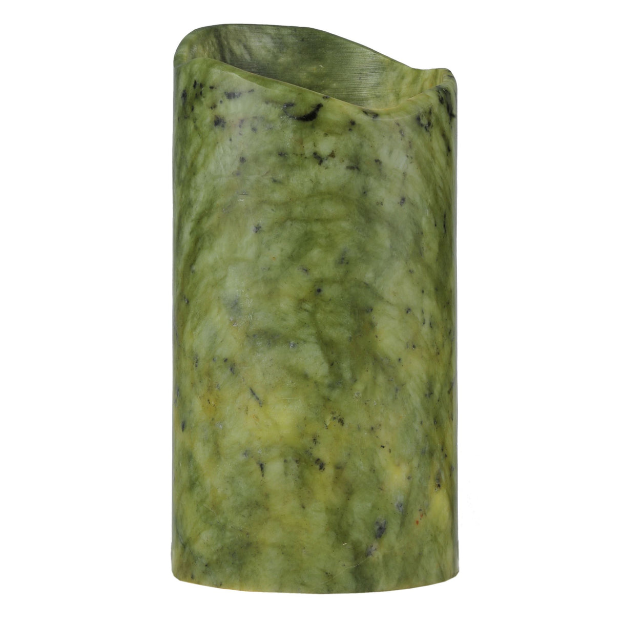 Front view of the Cylindre Green Jadestone Shade showcasing its rich dark green texture.