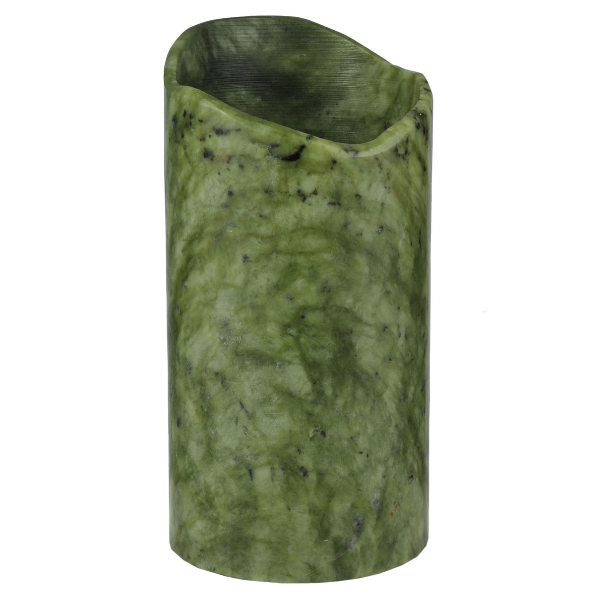 Side view of the Cylindre Green Jadestone Shade displaying its smooth finish and natural tones.