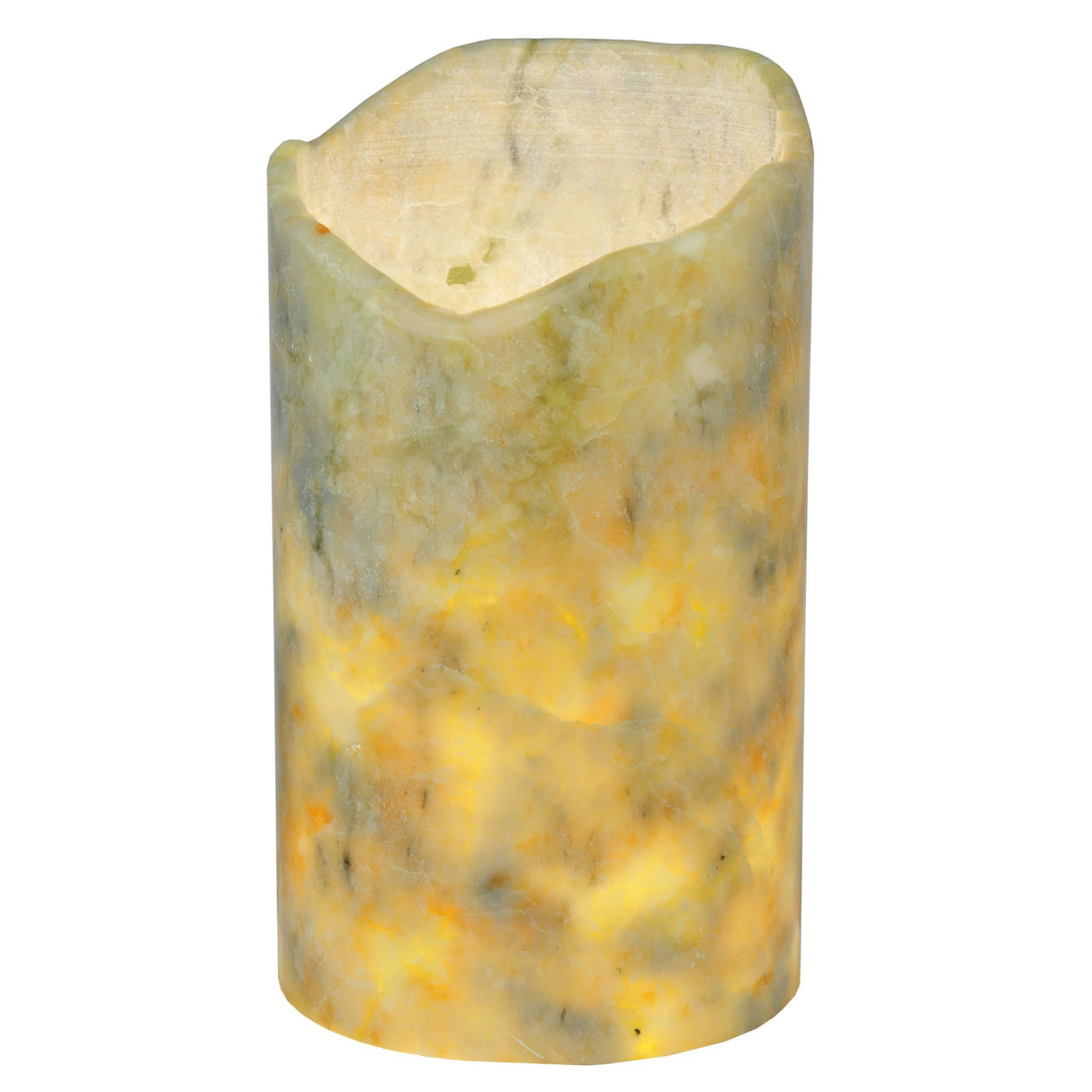 Cylindre light green jadestone shade with polished stone texture.