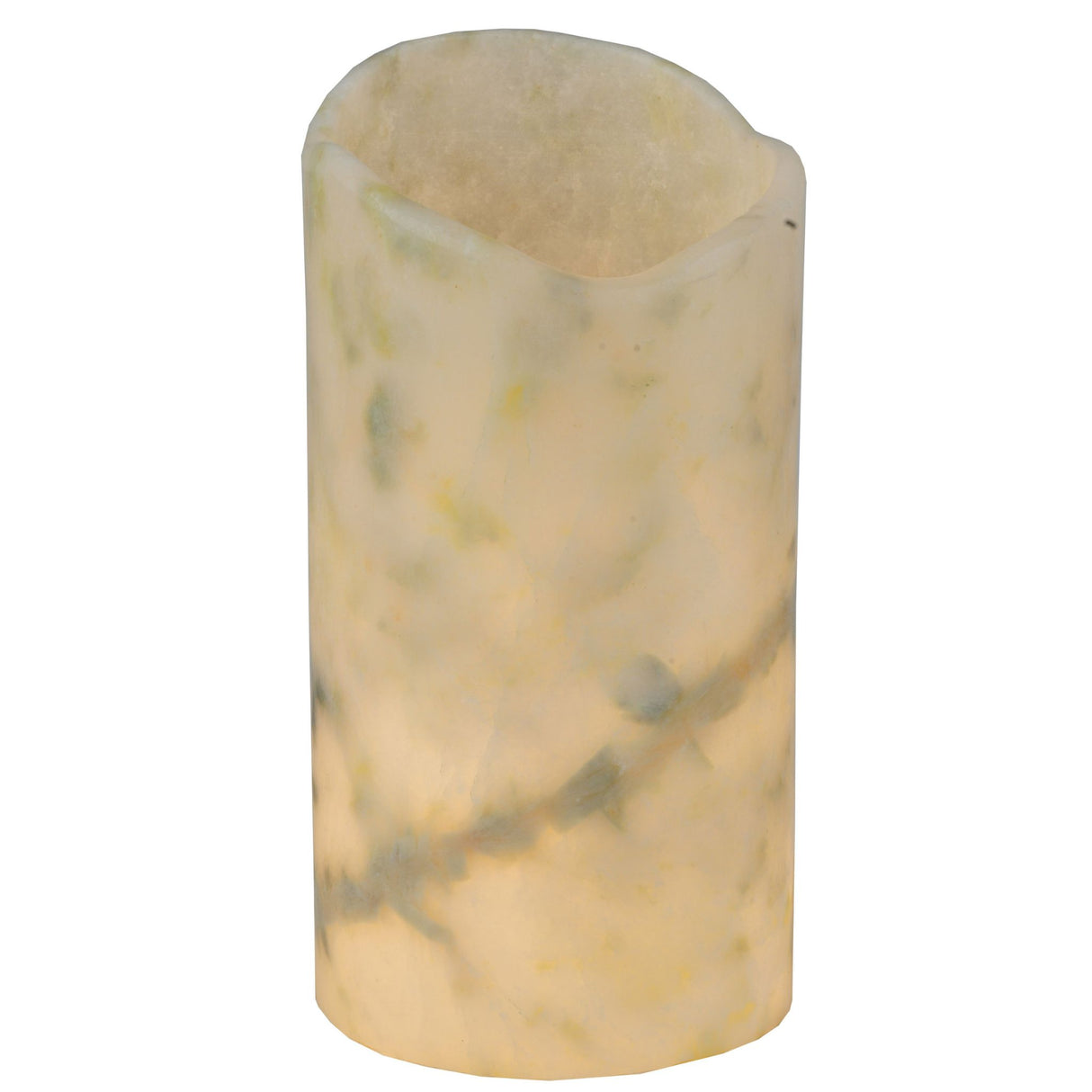 angled view of cylindre light green jadestone shade with elegant light green tones.