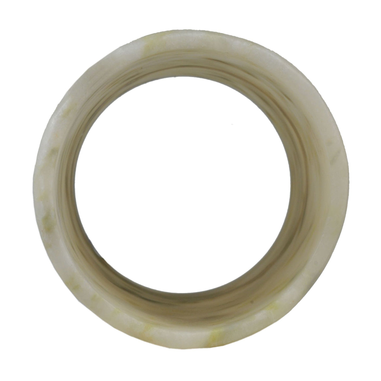 bottom view of cylindre light green jadestone shade highlighting its copperfoil construction.