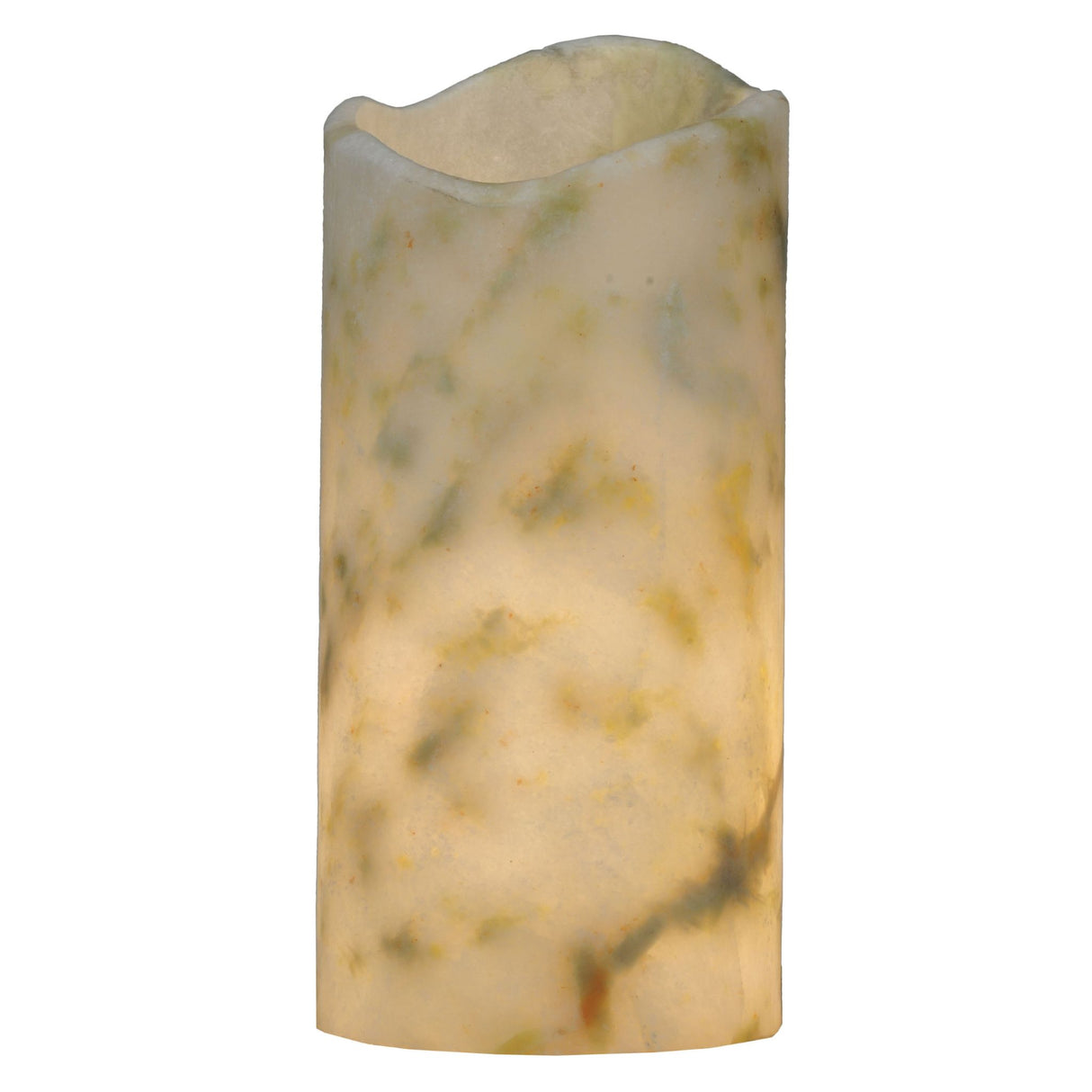 Side view of the Cylindre Light Green Jadestone Shade displaying its handcrafted stone details.