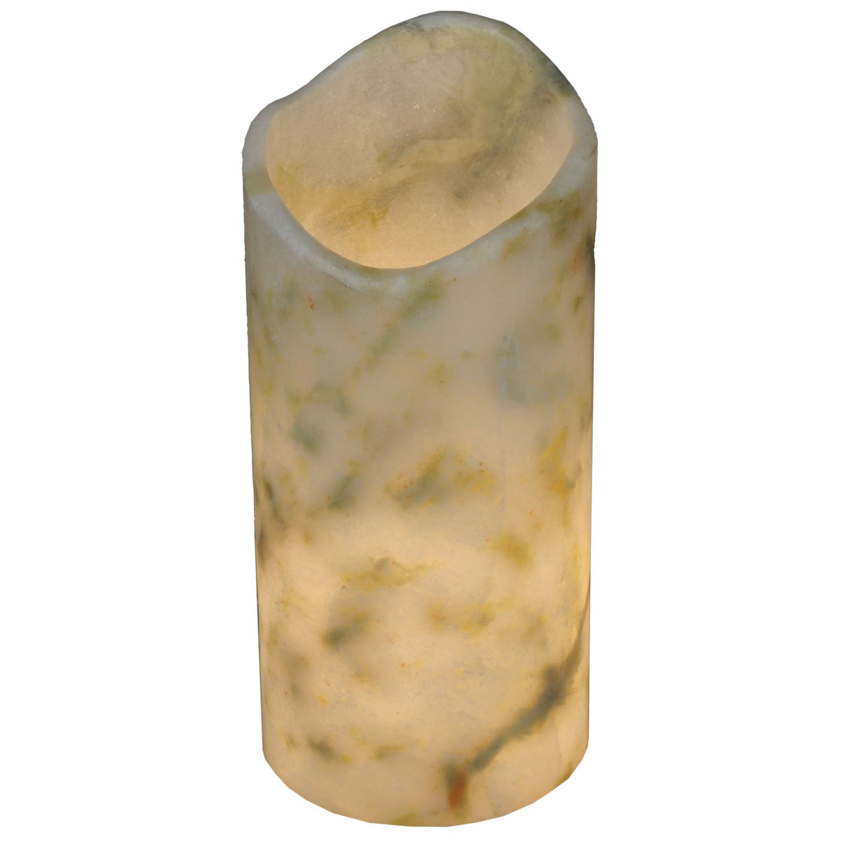 Top-down view of the Cylindre Light Green Jadestone Shade showing its circular opening and stone finish.