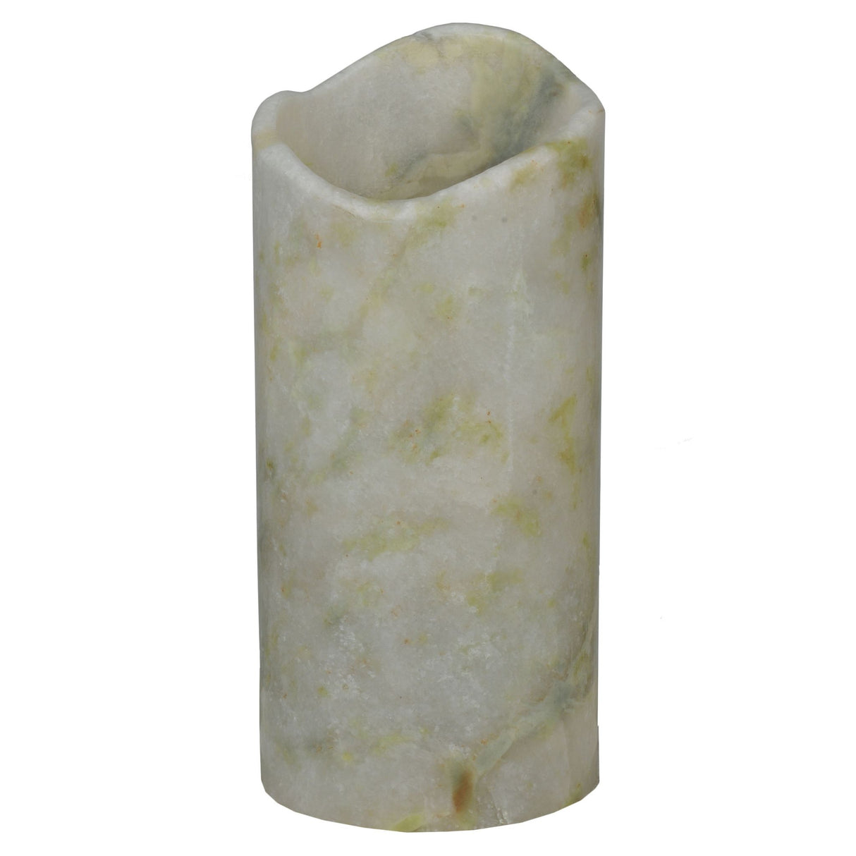 Unlit view showcasing its light green and white natural stone texture.