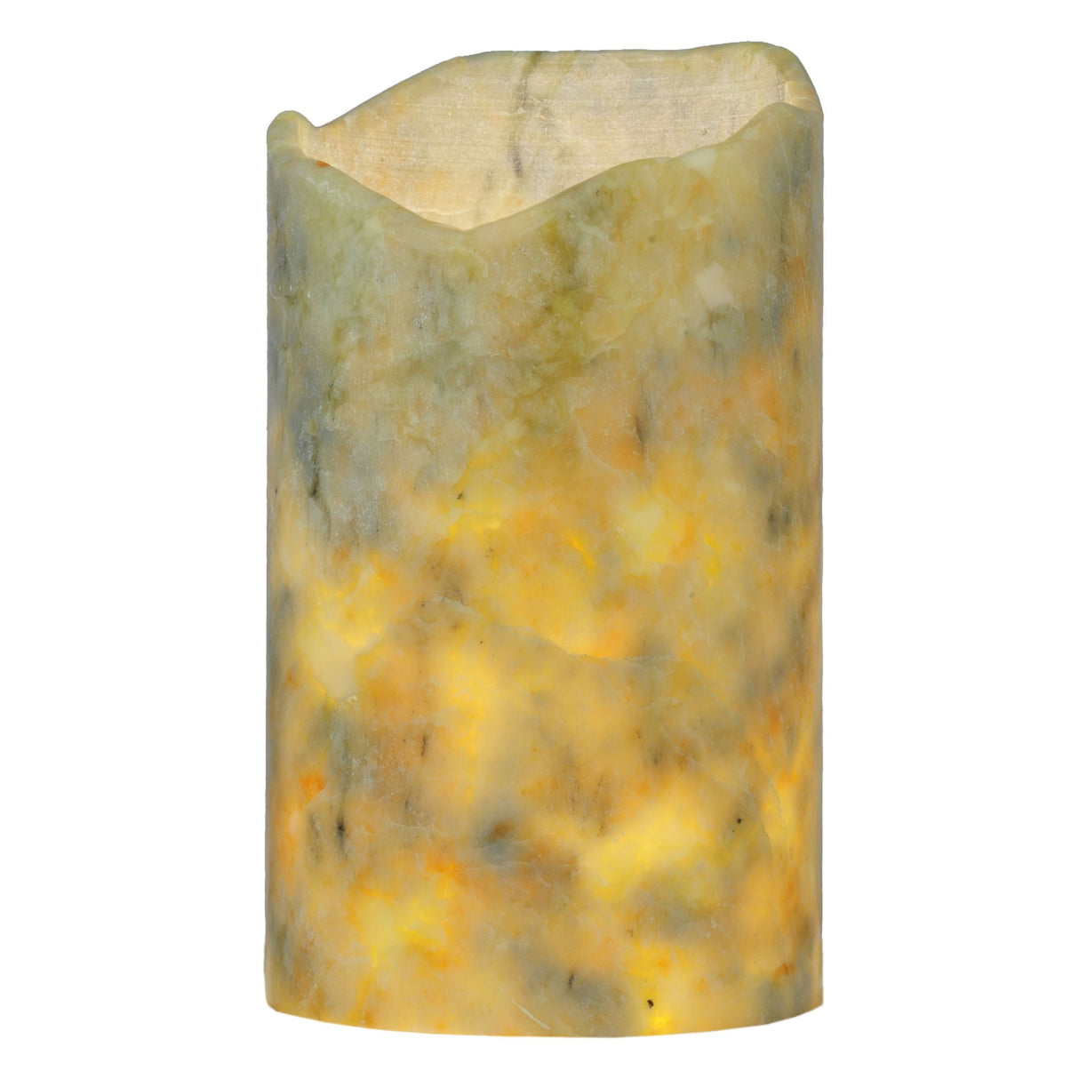 Side angle of Cylindre light green jadestone shade.