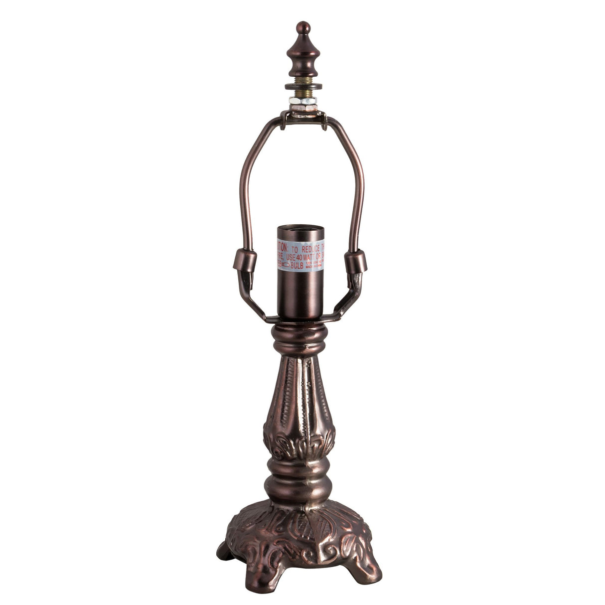 Base of the Daffodil Bell Mini Lamp in Mahogany Bronze with intricate detailing.