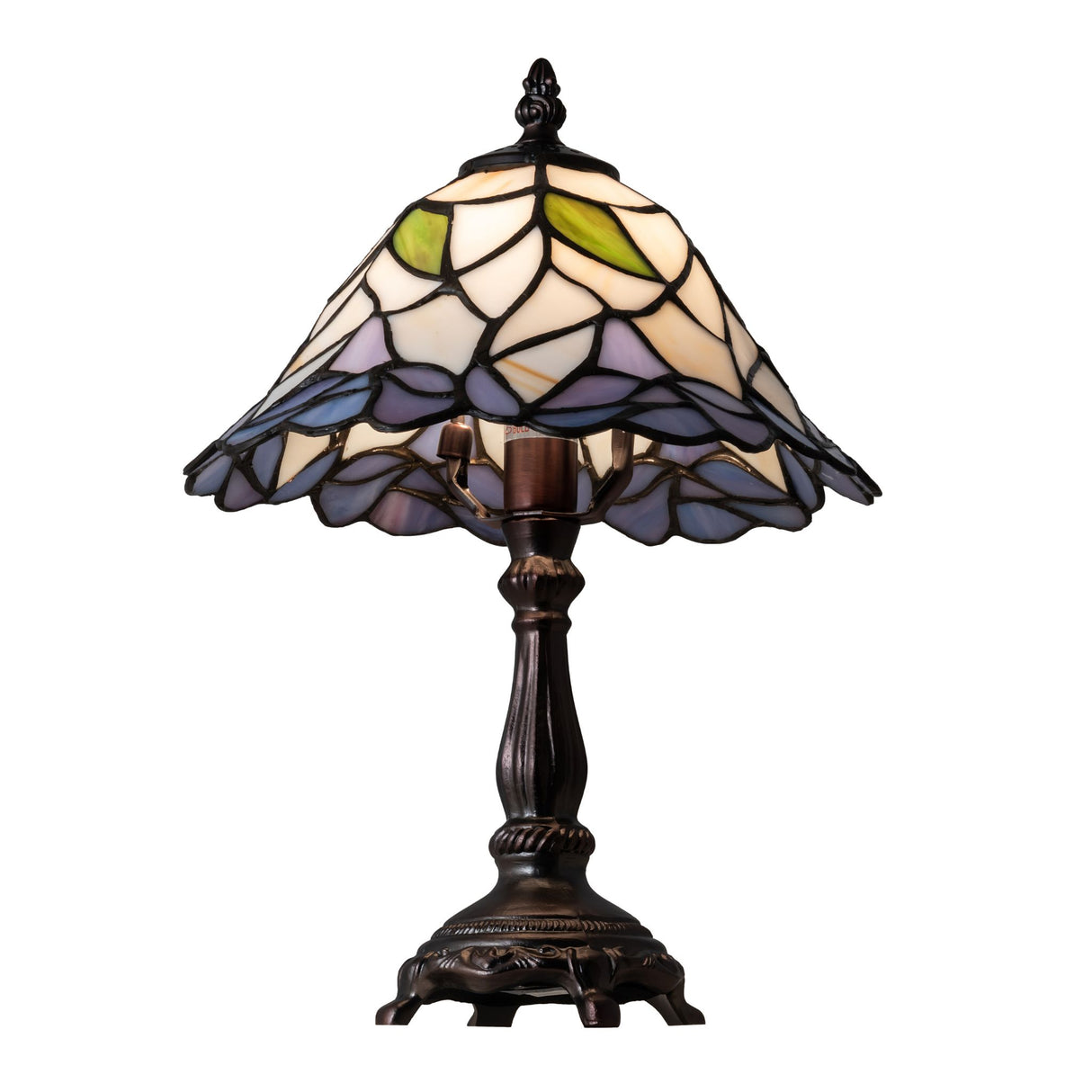 lit view of daffodil table lamp creating an inviting atmosphere.