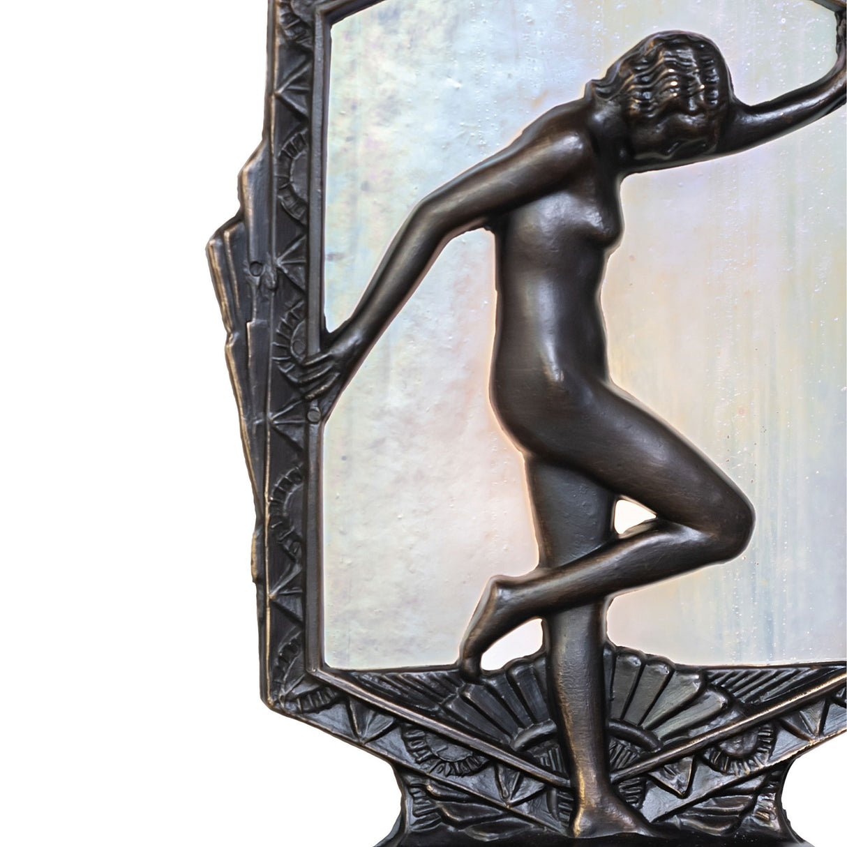 Close-up of the Deco Posing Lady Accent Lamp showcasing intricate details.
