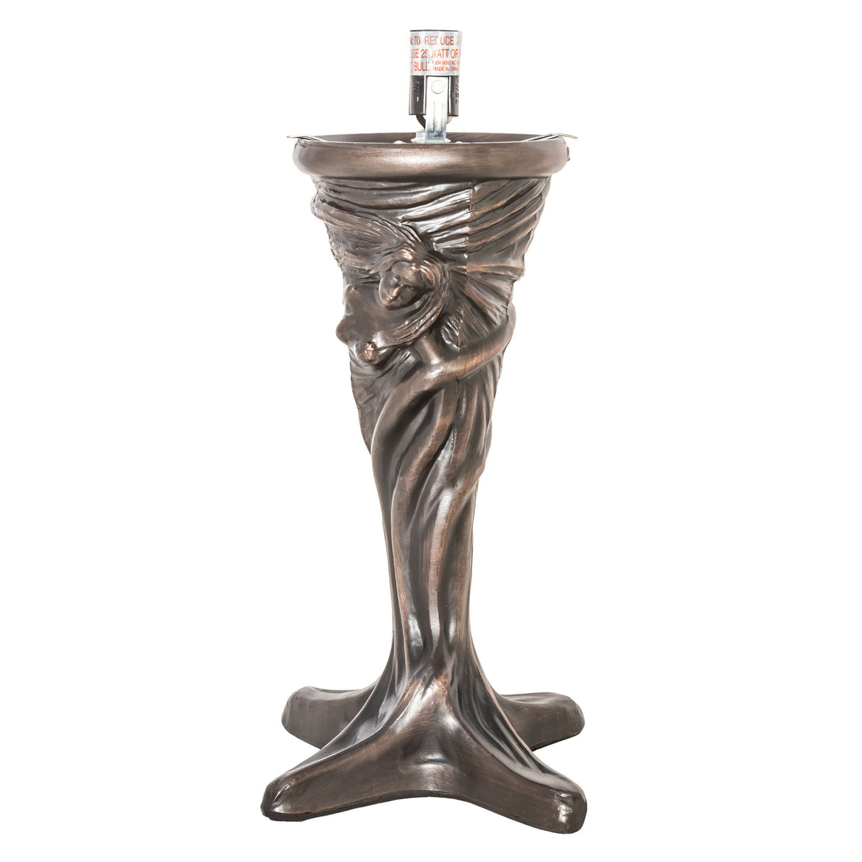 Focused view of the Delta Jadestone Mini Lamp's Mahogany Bronze base, revealing its sculptural elegance.