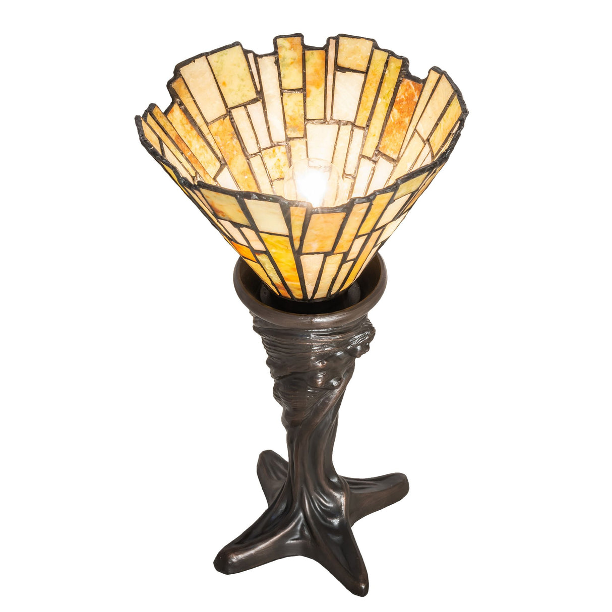 Top view of the Delta Jadestone Mini Lamp, focusing on the delicate mosaic pattern of the shade.