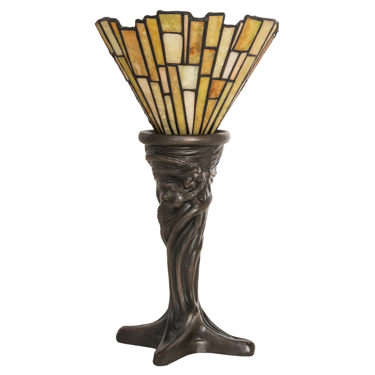Unlit version of the Delta Jadestone Mini Lamp, showcasing the natural beauty of the stone shade.