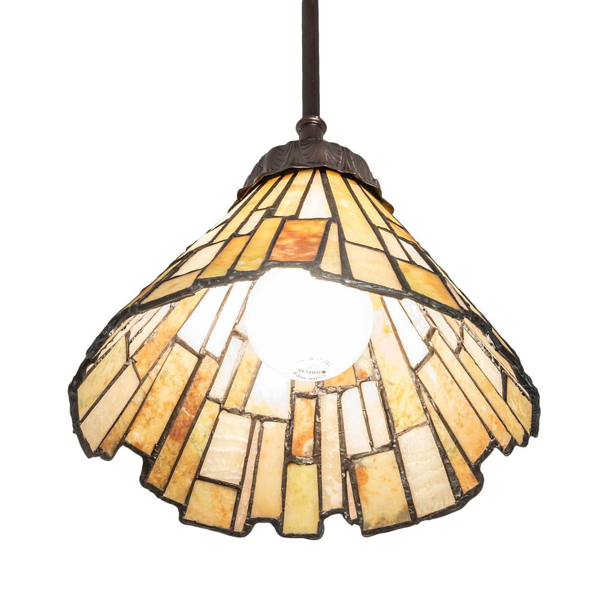 Bottom angle view of Delta Jadestone Mini Pendant light.