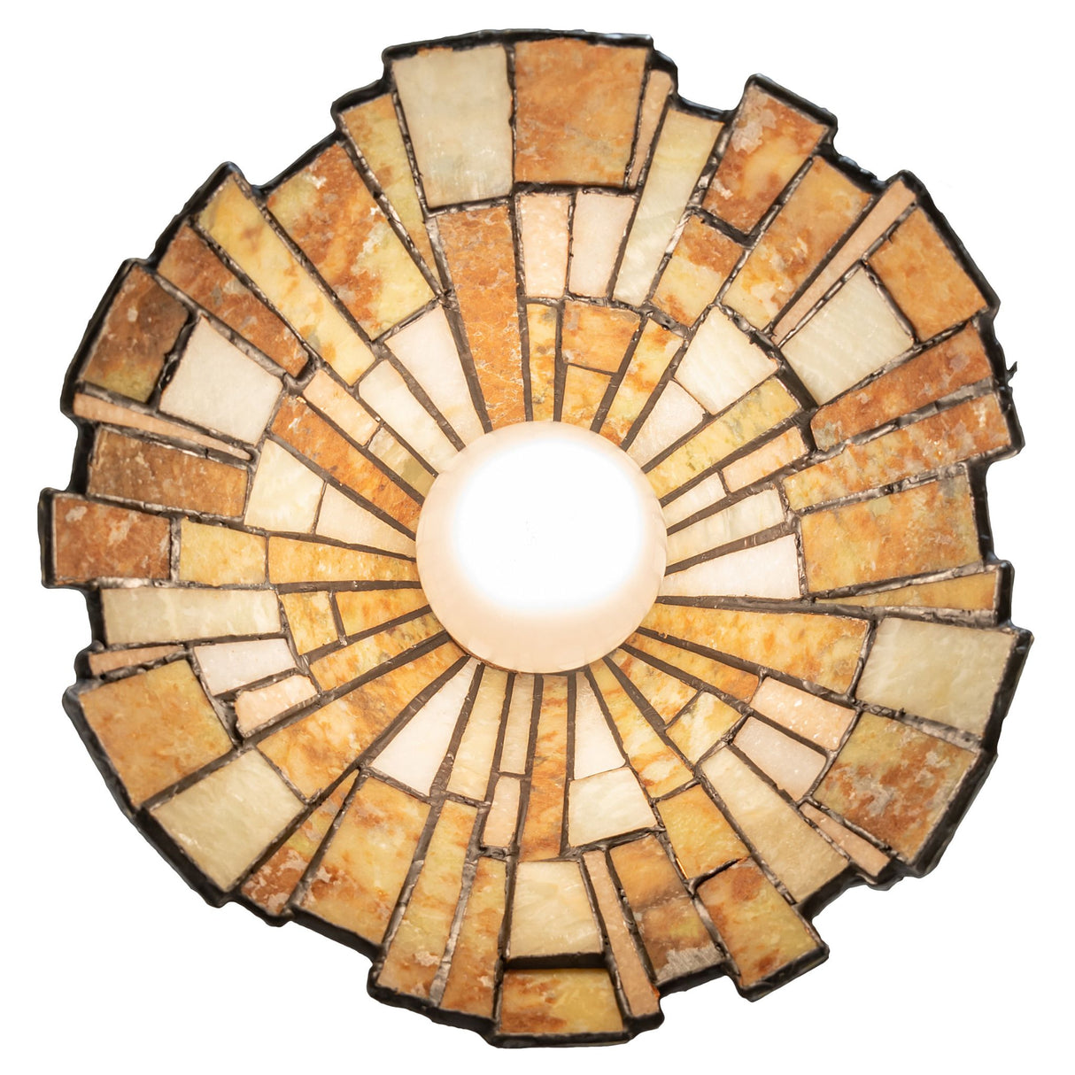 Bottom-lit view of the Delta Jadestone Mini Pendant.