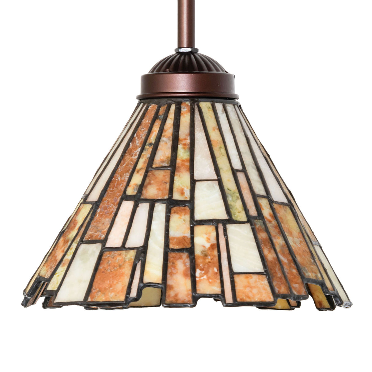 Delta Jadestone mini pendant unlit, showing its natural stone details.