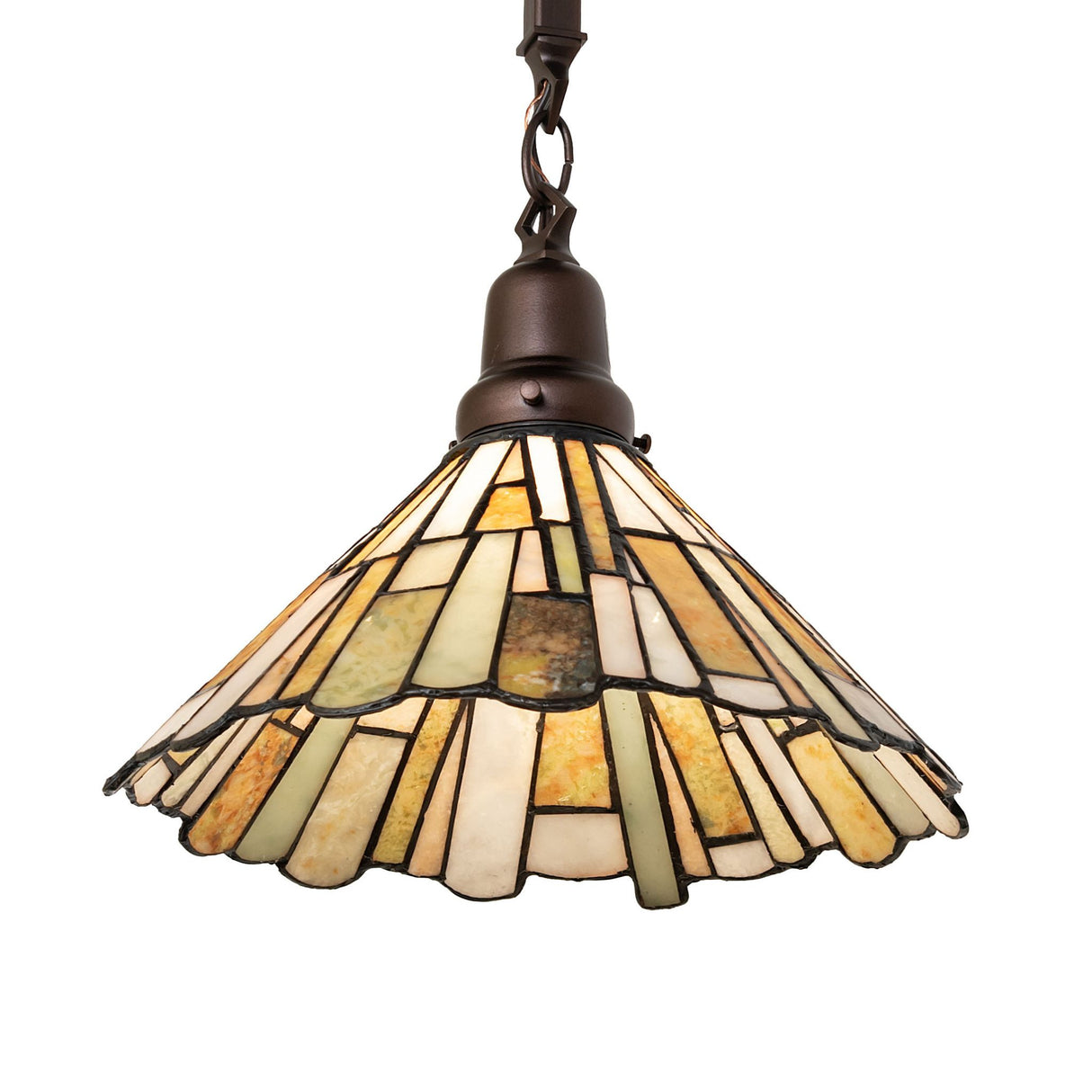 Angled view of the Delta Jadestone Pendant highlighting its texture.