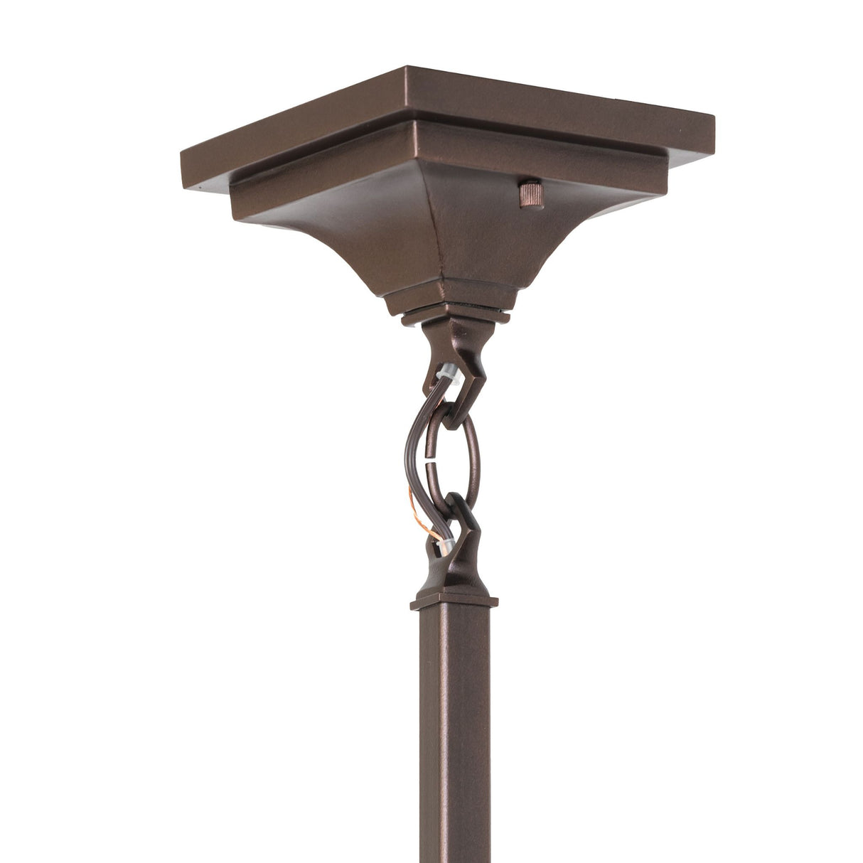 Mounting details of the Delta Jadestone Pendant with bronze finish.