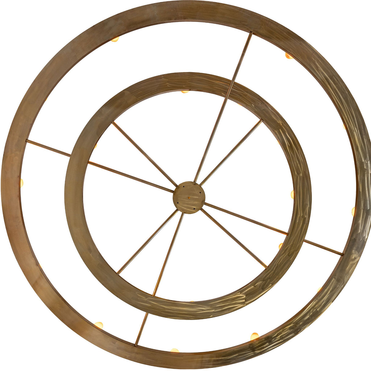 Bottom angle view of Donner 24 light chandelier showing concentric ring layout.