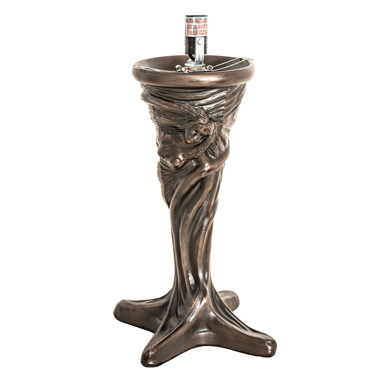 Dryad Table Base in Mahogany Bronze finish with detailed artistic sculpting.