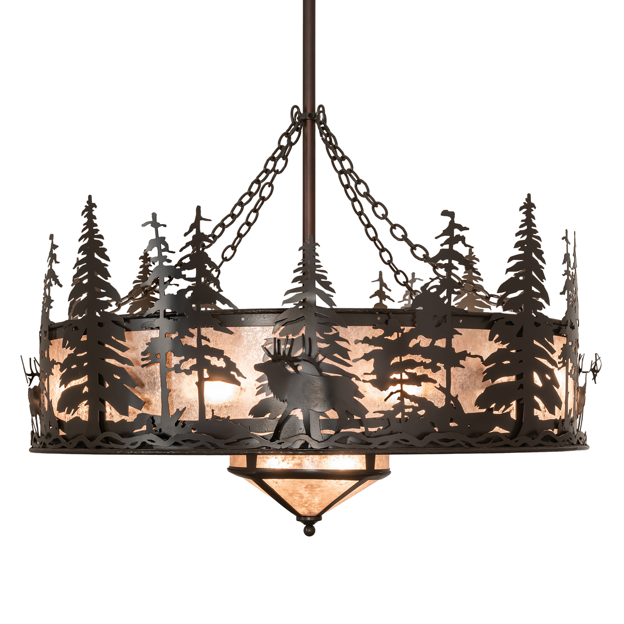 Side view of Elk at Dusk Chandel-Air showing handcrafted woodland patterns.