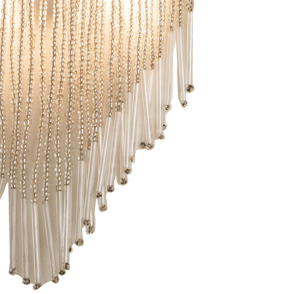 Detailed view of the beaded fringe on the Fabric & Fringe Floral Night Light.
