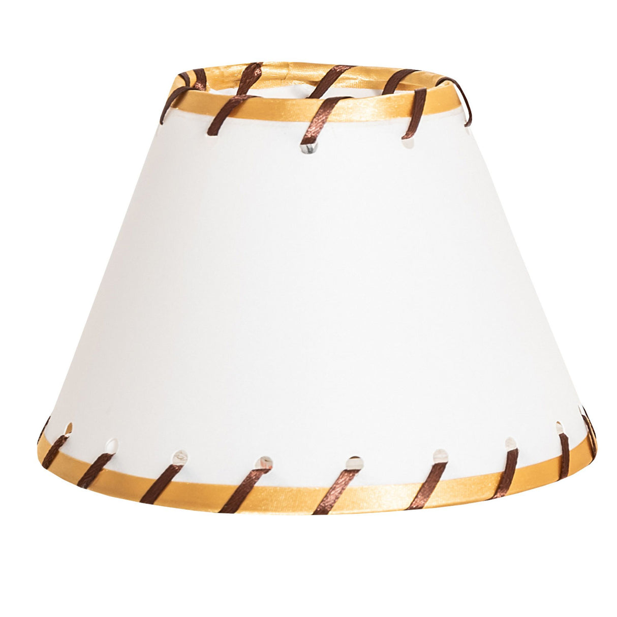 unlit view of faux rawhide shade showcasing its rugged charm.