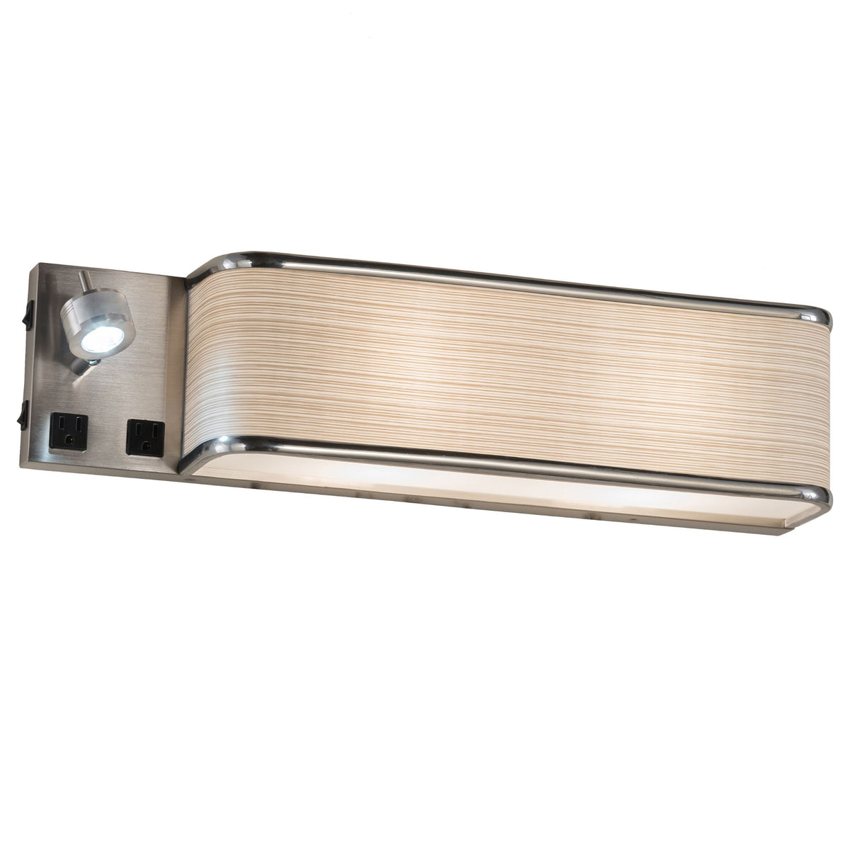Contemporary Finley wall sconce with brushed nickel finish.