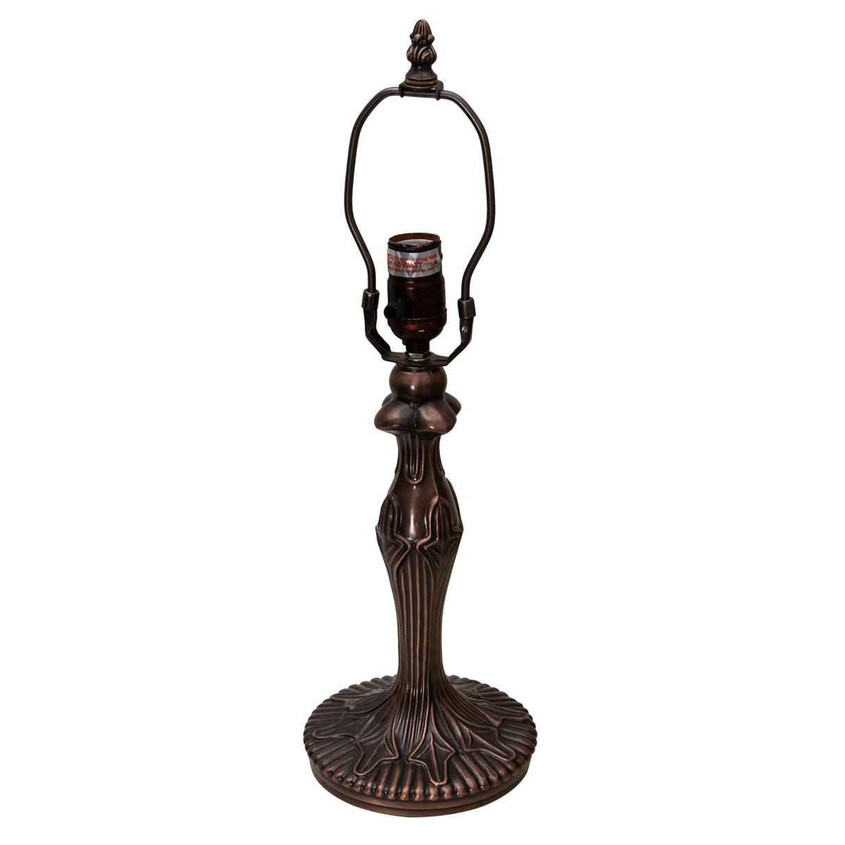 Unlit view of the Fleur Lamp Base in Mahogany Bronze, showcasing its elegant sculpted design.